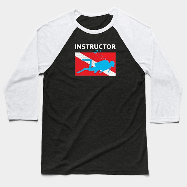 Scuba Diving Instructor Baseball T-Shirt by WAADESIGN